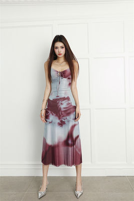 &quot;Spice Print Sexy Slip Dress Halter Slim Fit Sexy Dress Holiday Strapless Long Dress&quot;