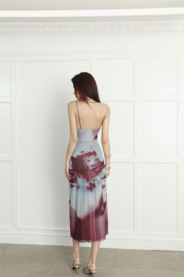 &quot;Spice Print Sexy Slip Dress Halter Slim Fit Sexy Dress Holiday Strapless Long Dress&quot;