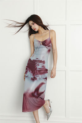 &quot;Spice Print Sexy Slip Dress Halter Slim Fit Sexy Dress Holiday Strapless Long Dress&quot;