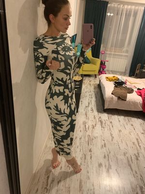 Wydrukowanie Kobiety Stylowe sukienki Seksowny Leakback Otwarta suknia z rękawami Slim Fit