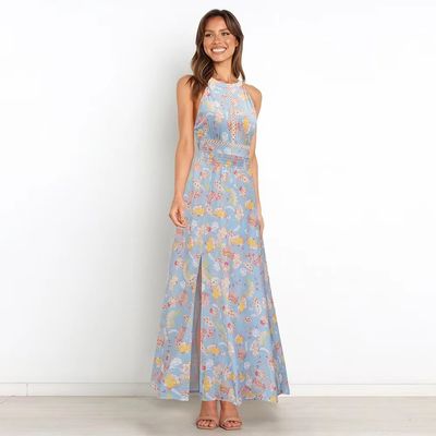 Dorośli Drzewa bez rękawów Stylowe Kwiatowe Halter Maxi