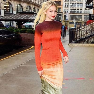 Unikalna moda Kwiatowy wydrukowany Włoski kobiety Szczupły wydrukowany Okrągły szyja Długa rękawiczka suknia