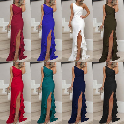 Slit slimming sukienki wieczorne z opakowaniami bez rękawów