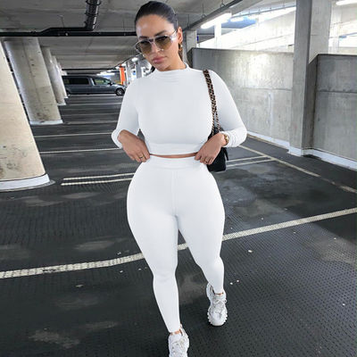 Slim Najbardziej seksowne ubrania treningowe Moda Solid Color Casual Crop Sexy Fitness Outfits