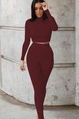 Slim Najbardziej seksowne ubrania treningowe Moda Solid Color Casual Crop Sexy Fitness Outfits